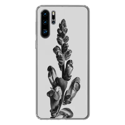Produktbild von MuchoWow® Handyhülle Schutzhülle Hülle für Huawei P30 Pro Pflanze - Schwarz - Weiß - Abstrakt Silikon Softcase Handy Hülle - Schutzdeckel