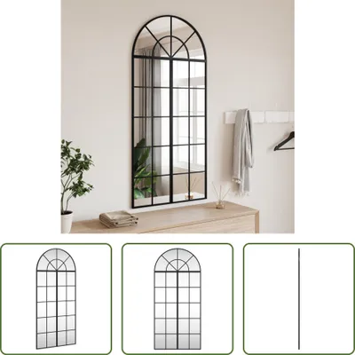 Immagine prodotto di The Living Store Specchio da parete nero 60x130 cm Ferro curvo