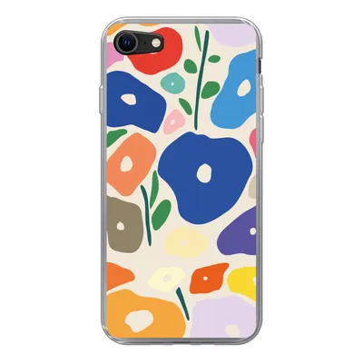 Produktbild von MuchoWow® Handyhülle Schutzhülle Hülle für iPhone SE 2020 Blume - Abstrakt - Blätter Silikon Softcase Handy Hülle - Kartenbesitzer