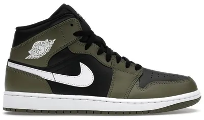 Produktbild von Jordan 1 Mid Black White Olive - EU 51.5