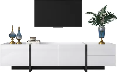 Produktbild von Lowboard, 190/35/45 cm, Fernsehtisch, Fernsehschrank, TV-Schrank für Wohnzimmer, stehend, glänzend