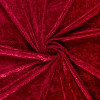 Produktbild von Samtstoff 0,5m Schritte - Meterware 147 cm breit – Velvet Stoff viele Farben | Dekostoff, Polsterstoff & Nähstoff 016 Dunkelrot