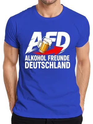 Produktbild von AFD Alkohol Freunde Deutschland Bier Parodie Statement Sarkasmus Herren T-Shirt, Blau, M