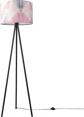 Produktbild von Stehlampe Wohnzimmer Modern E27 Leselampe Stehleuchte Stativ Retro Lampenschirm