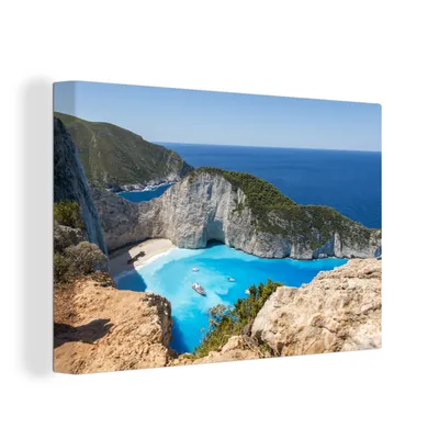 Obrázok produktu pre OneMillionCanvasses® - Maľba na plátne - Obraz na plátne Nástenná maľba na plátne - Zakynthoské more - 150x100cm - Fotografia na plátne - maľba na