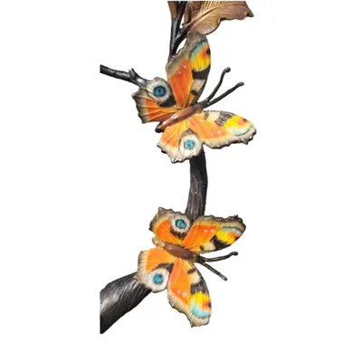 Produktbild von Drei Schmetterlinge auf Ast aus Bronze zur Dekoration Neu Frostfest Witterungsbeständig Tierfigur Bronzefigur BO-BS1563