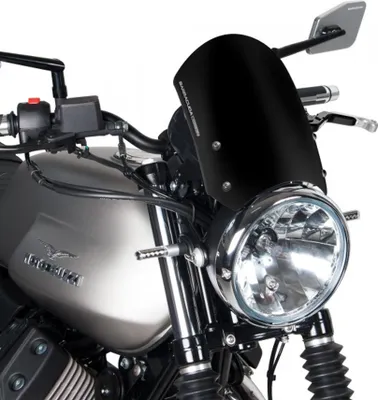 Zdjęcie produktu dla Szyba przednia aluminiowa czarna do Moto Guzzi V7 III V7 III KV