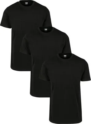 Image de Urban Classics TB2684B | Basic Tee 3-Pack T-Shirt Homme - Couleur : Black/Black/Black - Taille : 5XL