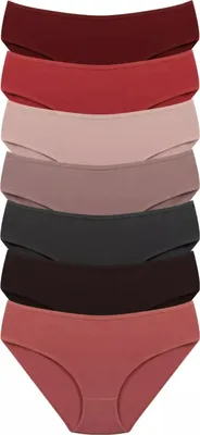 Produktbild von DOMINANT Damen Slips 7er Set Unterhosen Damen Baumwolle Basic Panty Hipster Bikini Unterwäsche Frauen Gr. 2XL