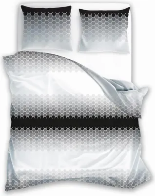 Obrázek produktu pro Bavlněné ložní prádlo 220x200 Glamour 018 šedá černá geometrie Faro 01