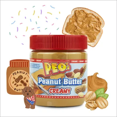 Produktbild von PEO's Peanut Butter 350g Erdnussbutter Creamy aus gerösteten Erdnusskernen