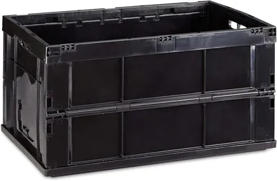 Productafbeelding van Professionele opvouwbare doos - Stabiel - Commerciële - Hoogwaardige kunststof - Kwaliteit - 60L - Kist - 31,5 x 58,5 x 40 cm - Zwart