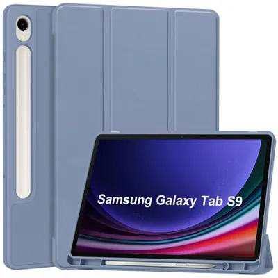 Produktbild von Samsung Galaxy Tab S10 Lite / S10 FE / S9 FE / S9 Hülle - Coverup Tri-Fold Ständer Klapphülle mit Schlaf/Wach-Funktion und Stylushalter - Blau