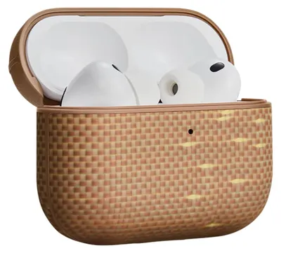 Obrázek produktu pro Magnetické pouzdro Pitaka z aramidových vláken pro AirPods Pro (3. generace) - Dvojí materiálové provedení zPolyuretankůže a aramidových vláken - Vestavěné magnety N52 pro bezproblémové magnetické nabíjení - Kompaktní a lehký design pro snadné přenášení