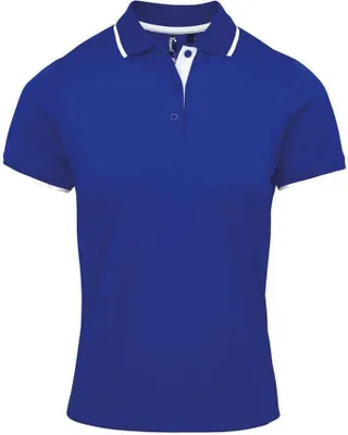 Produktbild von Premier - "Coolchecker" Poloshirt für Damen PC5459 (M) (Königsblau/Weiß)
