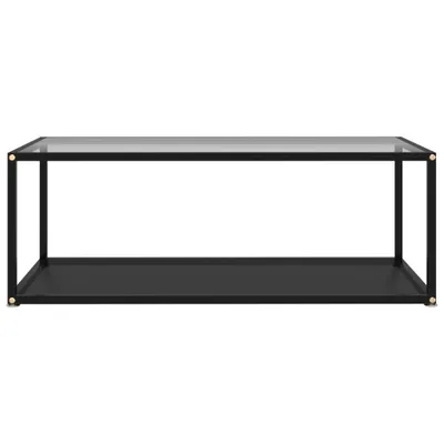 Immagine prodotto di Tavolino Salotto Trasparente e Nero 100x50x35cm Vetro Temperato