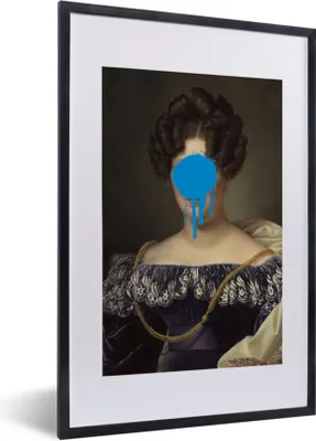 Produktbild von MuchoWow® MuchoWow® Gerahmtes Poster Johanna Henriette Engelen - Dubois Drahonet - Blau 40x60 cm - Poster mit zchwarzem Bilderrahmen - Poster in Rahmen