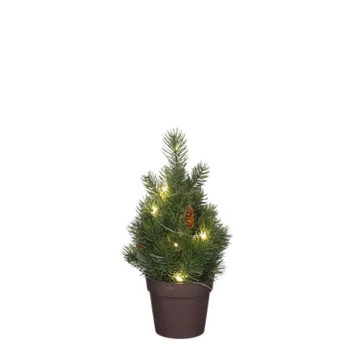 Obrázok produktu pre Sľudový vianočný stromček so šiškami zelený 30 x 15 cm na batérie