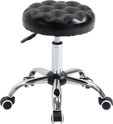 Produktbild von HOMCOM Massagehocker mit Rollen, höhenverstellbar, 360° drehbar, schwarz gepolsterter Kunststoffsitz