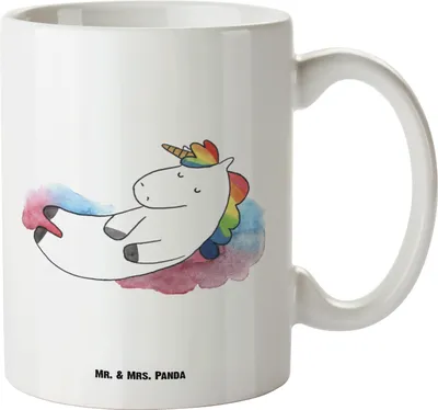 Produktbild von Mr. & Mrs. Panda Haferl Einhorn Wolke 7 - Weiß - Geschenk, Pott, Keramiktasse, Menschen, Teebecher, Deko, Große Tasse, Glaube, weisse, Einhörner, steingut, Lustig