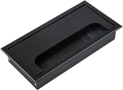 Produktbild von Kabeldoorvoer für Büro - Aluminium - Rechteck - 16 x 8 cm - schwarz