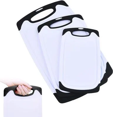 Produktbild von Famanu Kunststoff-Schneidebrett mit Antirutschdesign - 3-teiliges Set