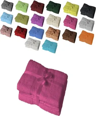 Produktbild von Handtuch Spar Set Baumwolle 500 g/m² Pink 4 x Duschtuch 70 x 140 cm