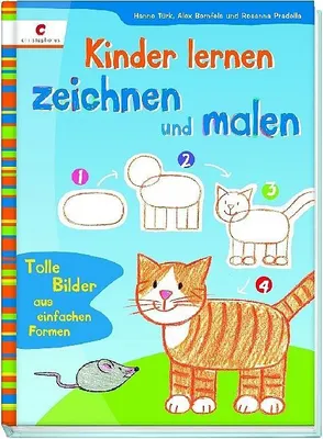 A book cover showing how to draw a cat and a mouse from simple shapes.