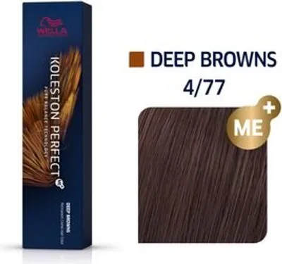 Obrázek produktu pro Wella Koleston Perfect Me+ - Barva na vlasy 4/77 Deep Browns 60 ml