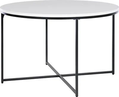 Produktbild von home24 Esstisch - Rund - Matt Weiß / Schwarz