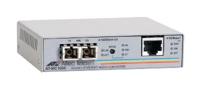 Produktbild von Allied Telesis 1000T to 1000SX (SC) converter, Verkabelt, 0 - 40 °C, -20 - 80 °C, 5 - 95%, 1000T, 1000SX, Gigabit Ethernet