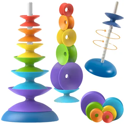 Image de WOOPIE BABY Tour colorée à empiler, pyramide éducative, à partir de 18 mois