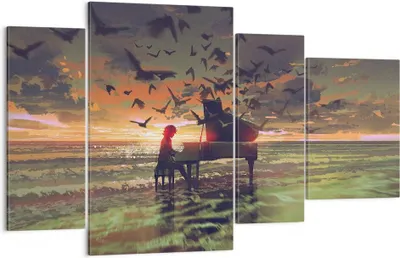 Produktbild von Bild auf Leinwand - Leinwandbild - Klaviermusik - 120x70cm - Wand Bild - Wanddeko - Wandbilder - Leinwanddruck - Bilder - Kunstdruck - Wanddekoration - Leinwand bilder - Wandkunst - DL120x70-3911