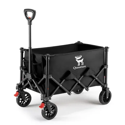 Produktbild von Qunature Campingwagen Klappwagen Faltbar Camping Trolley Garten Bollerwagen 120KG, Schwarz