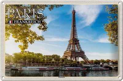 Produktbild von Blechschild Reise 30x20cm Paris Frankreich Eiffelturm