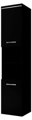 Produktbild von Badezimmerschrank Paso 35 x 35 x 160 cm Schwarz Matt - Hoch Badschrank mit 2 Türen