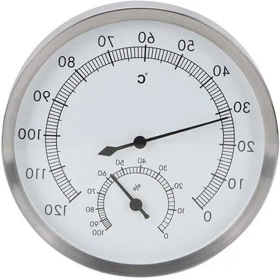 Productafbeelding van 2-in-1 Roestvrijstalen Stoomdouche - Thermometer en Hygrometer voor Binnen - Sauna, Badkamer - Nauwkeurige temperatuurmeting