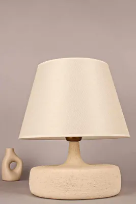 Produktbild von Opviq, Hochwertige Tischlampe mit Keramikkörper, Cremefarben, Ø30 h: 20 cm | Höhe: 35 cm | Fassung: 1 x E27 max. 40 W | Elegantes Design für jeden Raum, IP20.