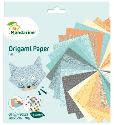 Produktbild von Avenue Mandarine 3x Origami Paper, Furs, 60 Bl 20x20 cm, 70g Mehrfarbig OR513C