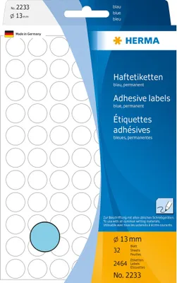 Obrázok produktu pre HERMA 2233, Modrá, Kruh, Celulóza, Papája, 32 listy, 11,1 cm, 17 cm