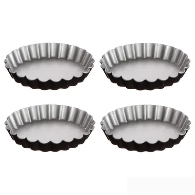 Immagine prodotto di Stampi per tartellette in metallo Ø 12 cm, 4 pezzi.