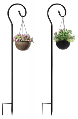 Productafbeelding van Schäferhaken, 2 stuks, inklapbaar, metalen tuinstok voor lantaarns, vogelhuisjes, zonnepanelen