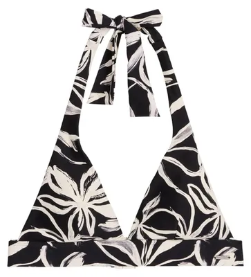 Produktbild von Marc O'Polo Damen Triangel-Bikini-Top Abstract Floral Black-whiteBaumwolleprint - G