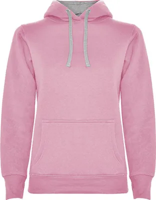Immagine prodotto di Roly SU1068 | Felpa con cappuccio Urban da donna, aderente - Colore: Light Pink 48/Heather Grey 58 - Taglia: L