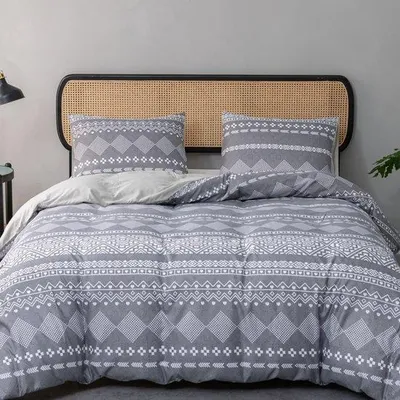 Produktbild von Unyqoos® Dunkelgrauer Mikrofaser-Bettbezug 250x200 cm mit Kissenbezügen