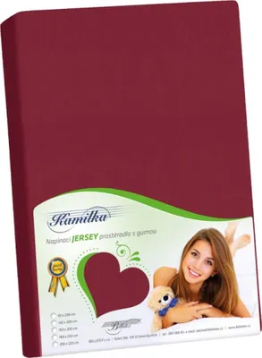 Produktbild von Jersey-Tuch - Burgunderrot - 160x200
