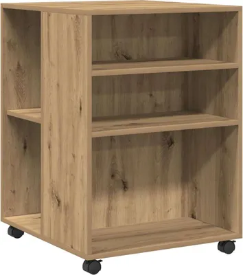 Obrázok produktu pre vidaXL Bočný stolík s kolieskami Artisan dub 55x60x78cm Materiál na báze dreva