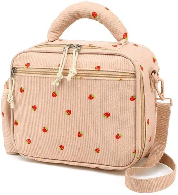 Immagine prodotto di Borsa termica isolata per il pranzo per bambini, bambine, asilo, scuola, picnic (rosa pesca)
