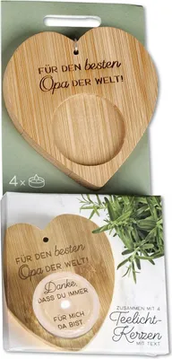 Produktbild von Teelichthalter mit Spruch „Für den besten Opa der Welt! Danke..." formano