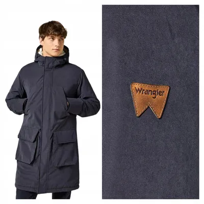 Obrázek produktu pro Wrangler | Zimní bunda pro muže, model Midlong, dlouhá, prošívaná, teplá, velikost S